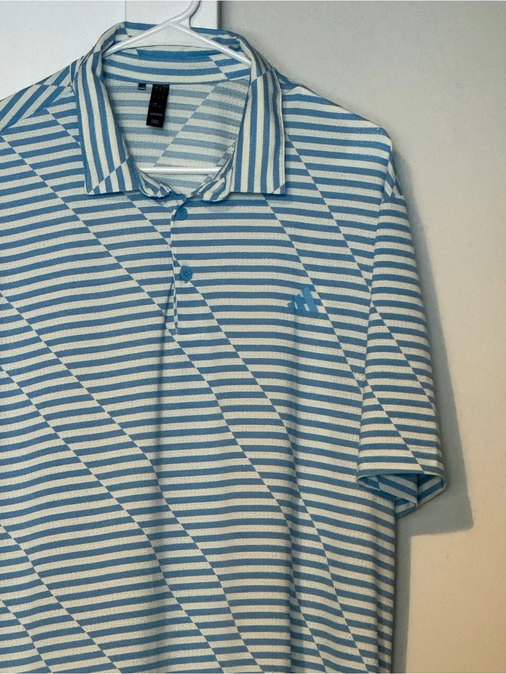 adidas Ultimate365 Mesh Print Golf Polo Blue White Size XL